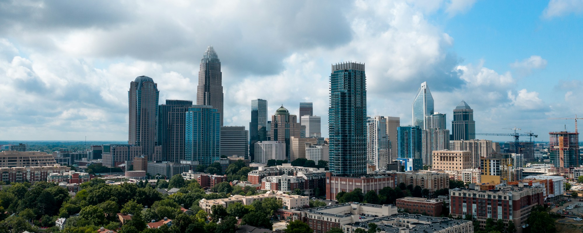 Charlotte skyline with the crowned Bank of America Corporate Center visible