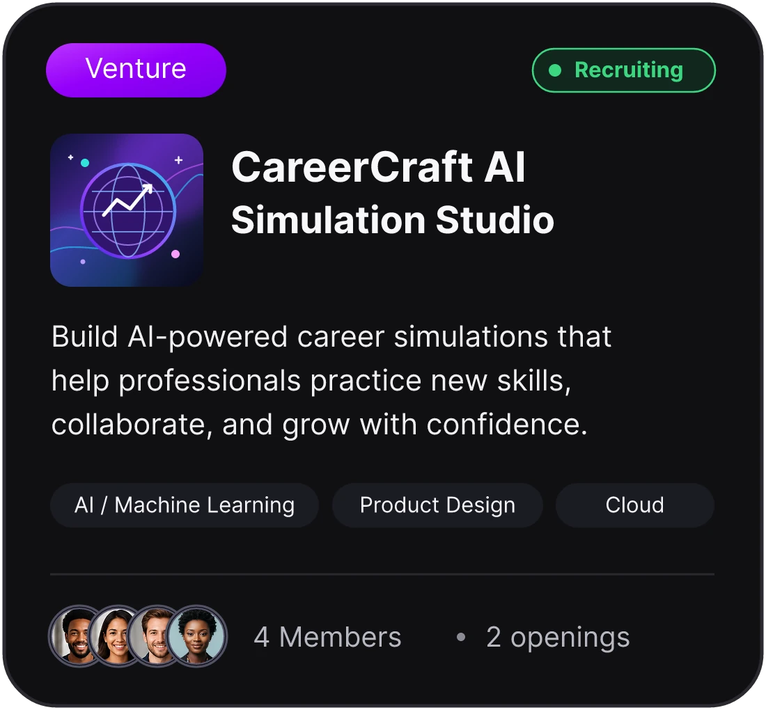 CareerCraft AI recruiting project card in the MixerCloud app